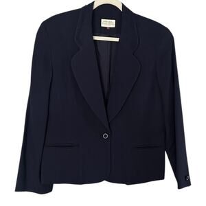 Susan Bristol VTG 100% Wool Blazer Women's 10 Navy Career Lined Pockets